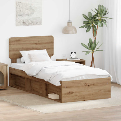 Struttura del letto con testiera Rovere Artigianale 75 x 190 cm | homemem39