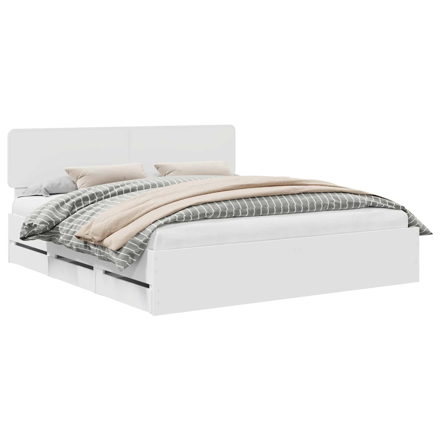 Struttura del letto Bianco 200 x 200 cm Legno ingegnerizzato | homemem39