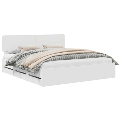 Struttura del letto Bianco 200 x 200 cm Legno ingegnerizzato | homemem39