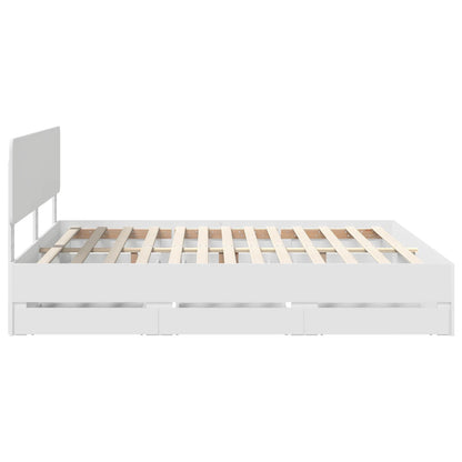 Struttura del letto Bianco 200 x 200 cm Legno ingegnerizzato | homemem39