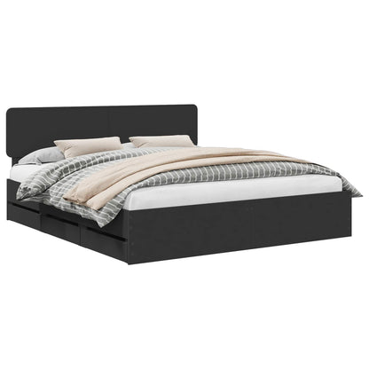 Struttura del letto Nero 200 x 200 cm Legno ingegnerizzato | homemem39