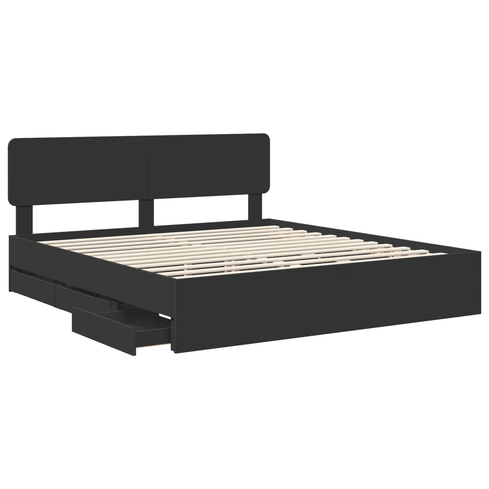 Struttura del letto Nero 200 x 200 cm Legno ingegnerizzato | homemem39