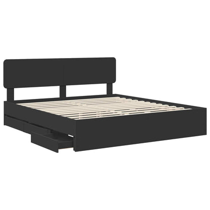 Struttura del letto Nero 200 x 200 cm Legno ingegnerizzato | homemem39