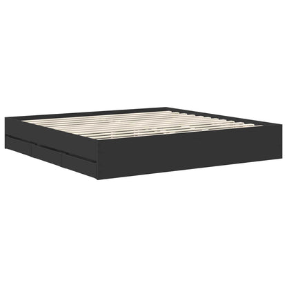 Struttura del letto Nero 200 x 200 cm Legno ingegnerizzato | homemem39