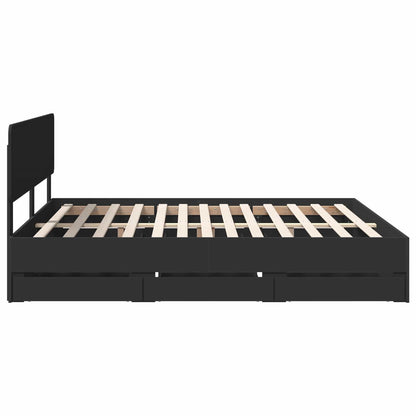 Struttura del letto Nero 200 x 200 cm Legno ingegnerizzato | homemem39