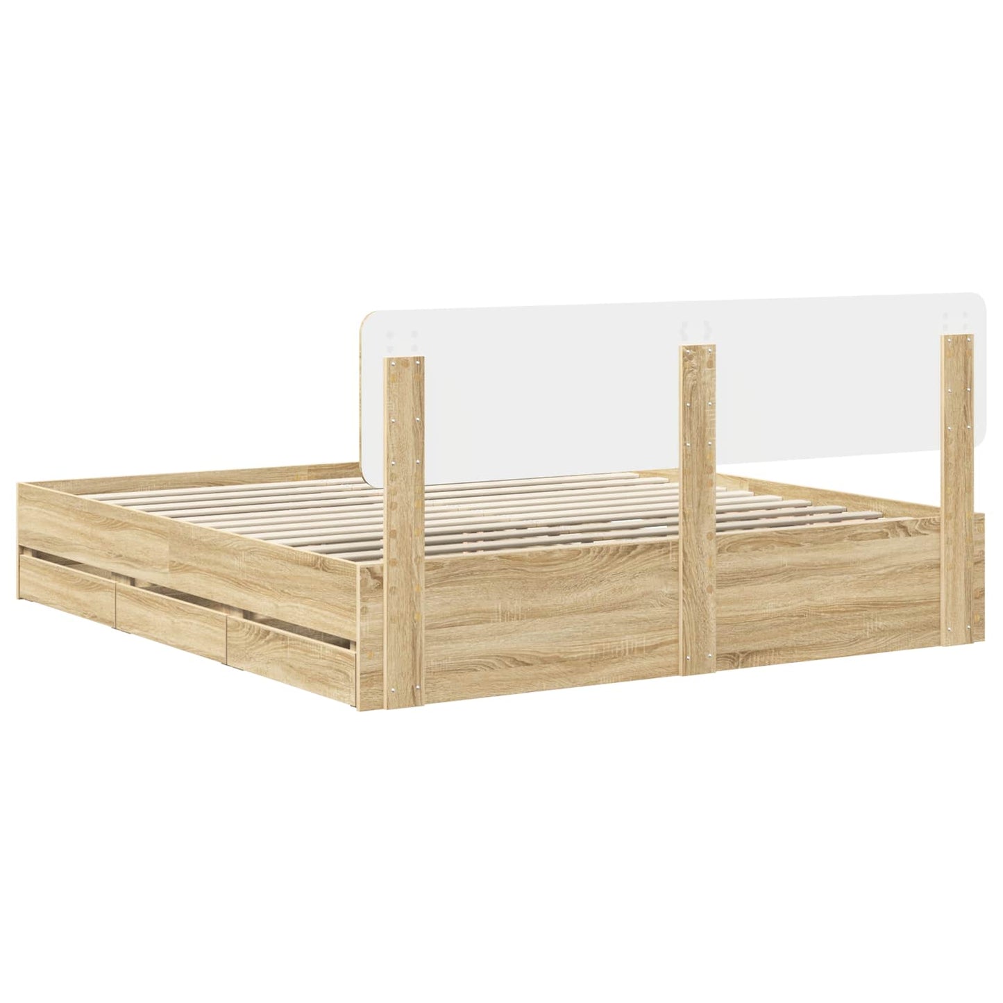Struttura del letto con cassetto Rovere Sonoma 200 x 200 cm | homemem39
