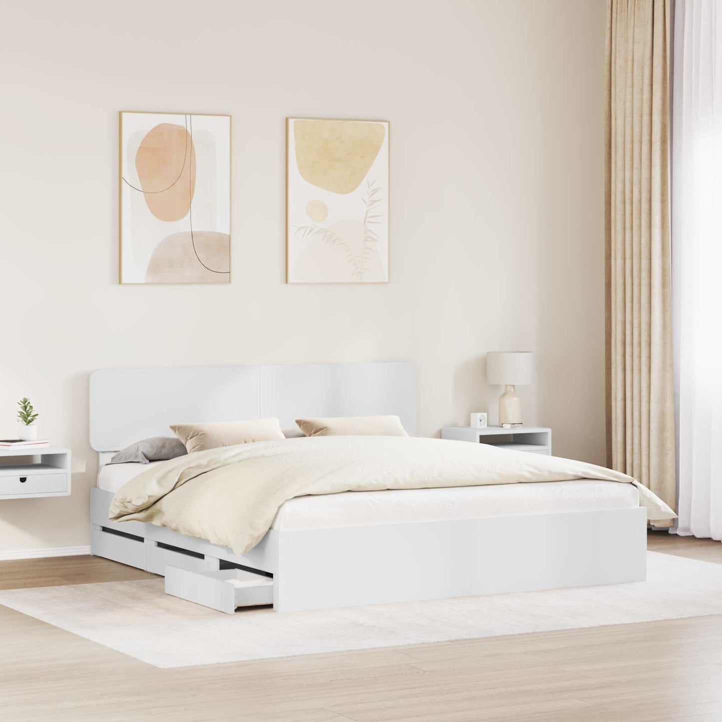 Struttura del letto Bianco 180 x 200 cm Legno ingegnerizzato | homemem39