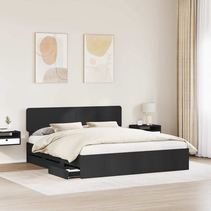 Struttura del letto Nero 180 x 200 cm Legno ingegnerizzato | homemem39