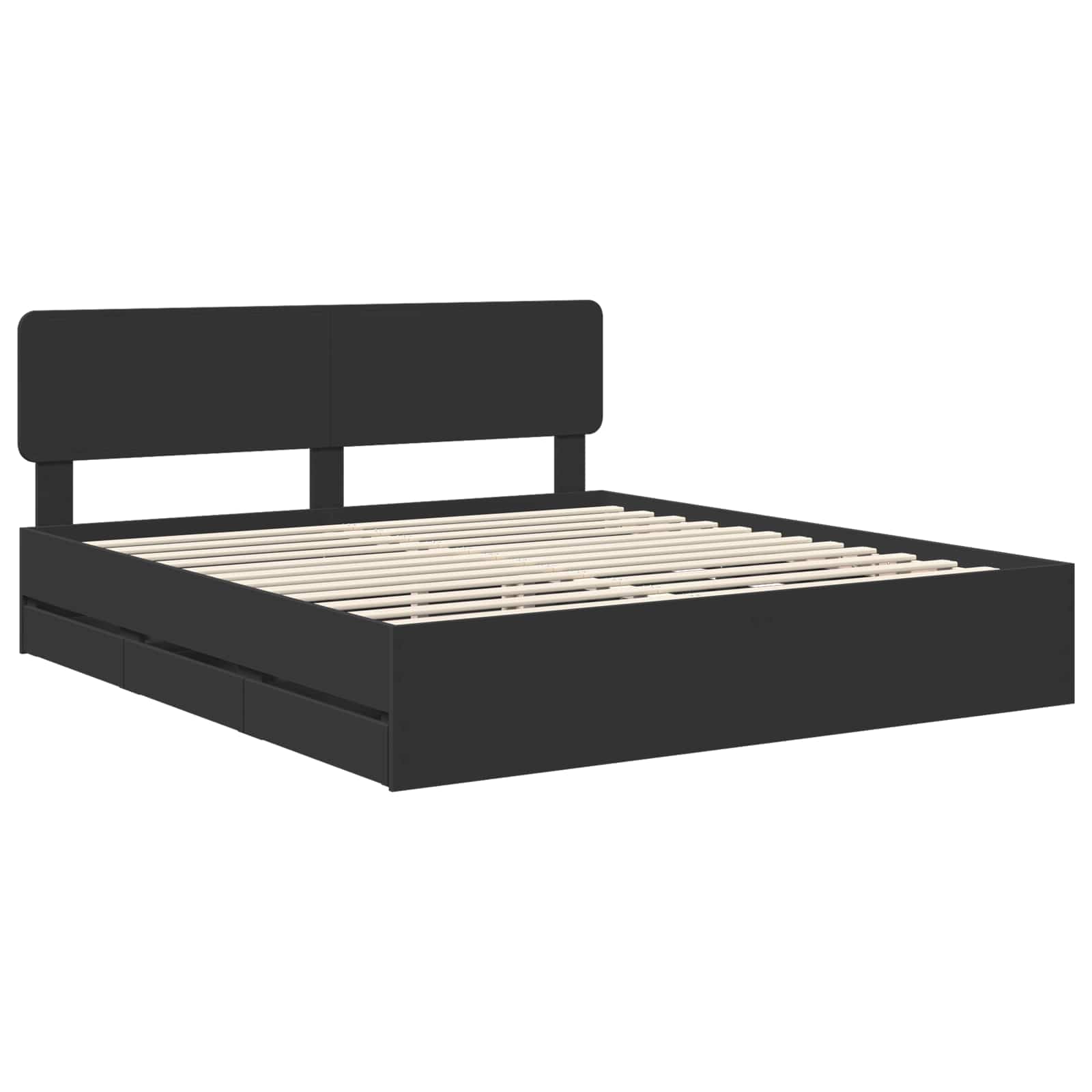 Struttura del letto Nero 180 x 200 cm Legno ingegnerizzato | homemem39