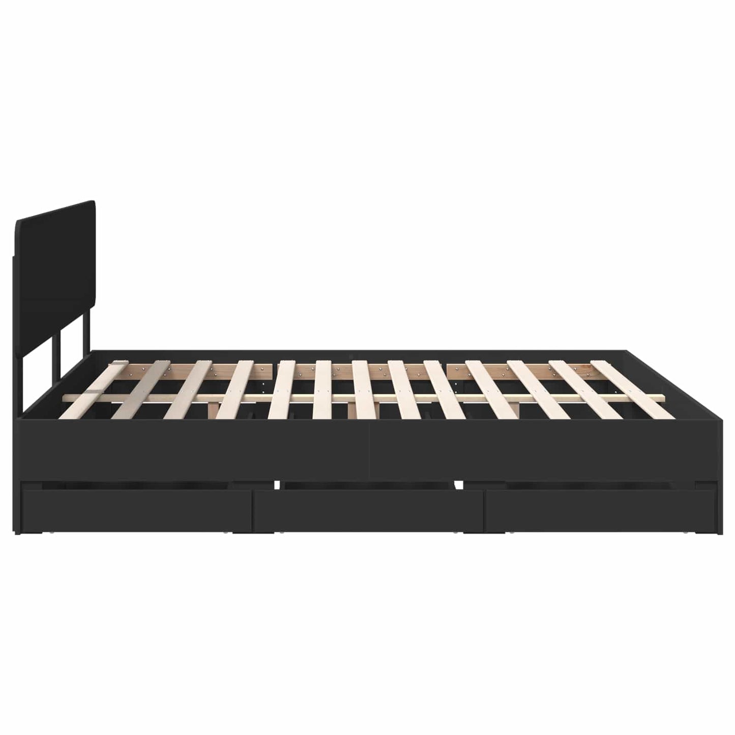 Struttura del letto Nero 180 x 200 cm Legno ingegnerizzato | homemem39