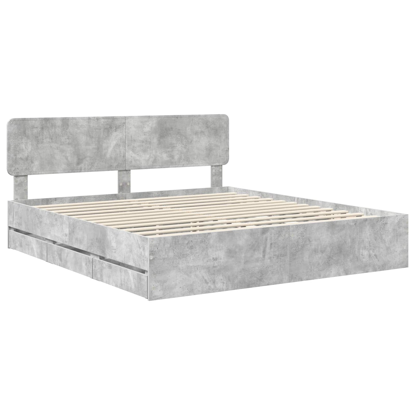 Struttura del letto con cassetto Grigio Cemento 180 x 200 cm | homemem39