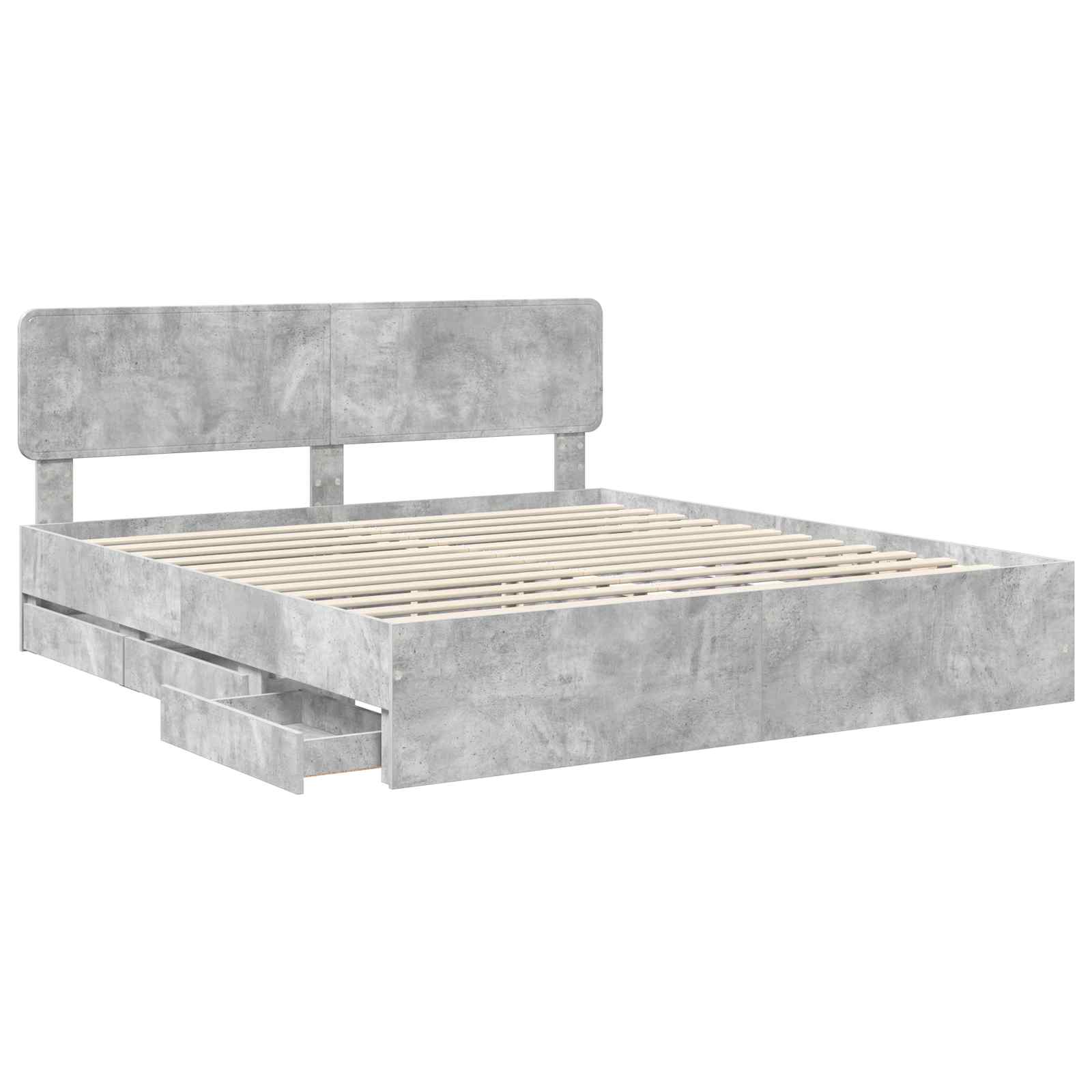 Struttura del letto con cassetto Grigio Cemento 180 x 200 cm | homemem39