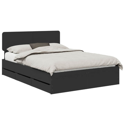 Struttura del letto Nero 160 x 200 cm Legno ingegnerizzato | homemem39