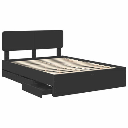Struttura del letto Nero 160 x 200 cm Legno ingegnerizzato | homemem39