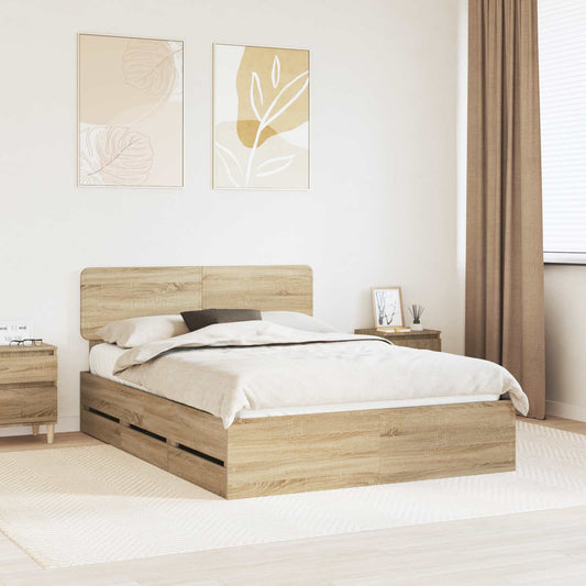Struttura del letto con cassetto Rovere Sonoma 160 x 200 cm | homemem39