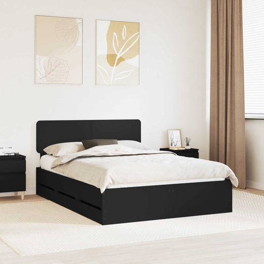 Struttura del letto Nero 150 x 200 cm Legno ingegnerizzato | homemem39