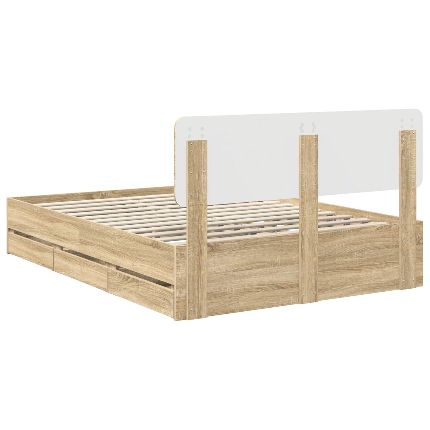 Struttura del letto con cassetto Rovere Sonoma 140 x 200 cm | homemem39