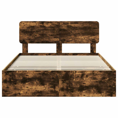 Struttura del letto con cassetto Rovere fumé 140 x 190 cm