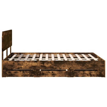 Struttura del letto Quercia Affumicata 140 x 190 cm | homemem39