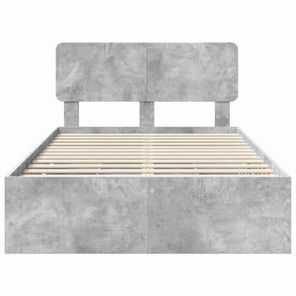 Struttura del letto con cassetto Grigio Cemento 135 x 190 cm | homemem39