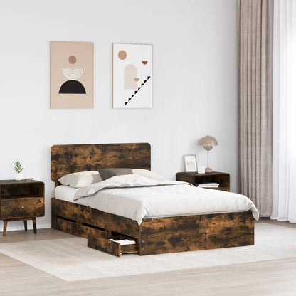 Struttura del letto Quercia Affumicata 135 x 190 cm | homemem39
