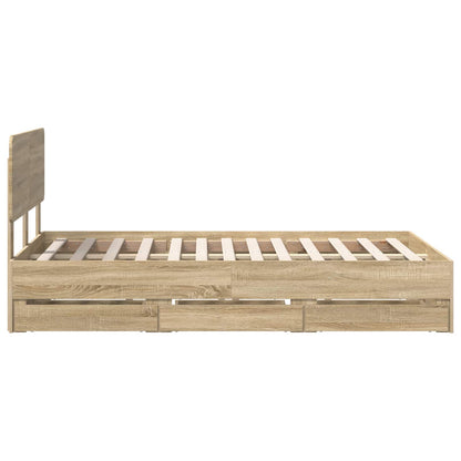 Struttura del letto con cassetto Rovere Sonoma 120 x 200 cm | homemem39