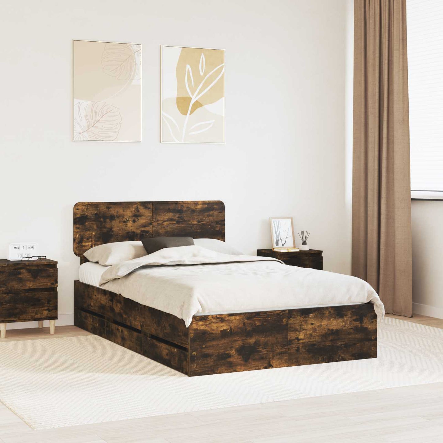 Struttura del letto Quercia Affumicata 120 x 200 cm | homemem39