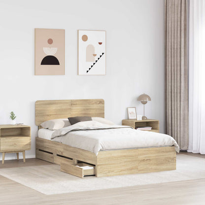 Struttura del letto con cassetto Rovere Sonoma 120 x 190 cm