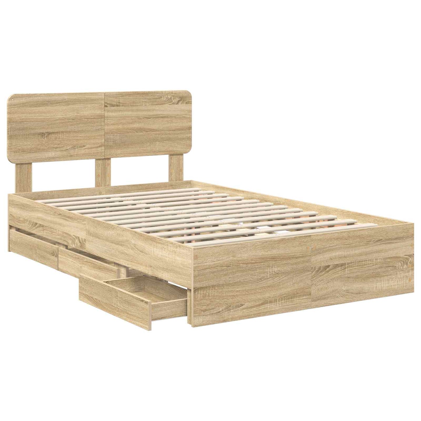 Struttura del letto con cassetto Rovere Sonoma 120 x 190 cm | homemem39
