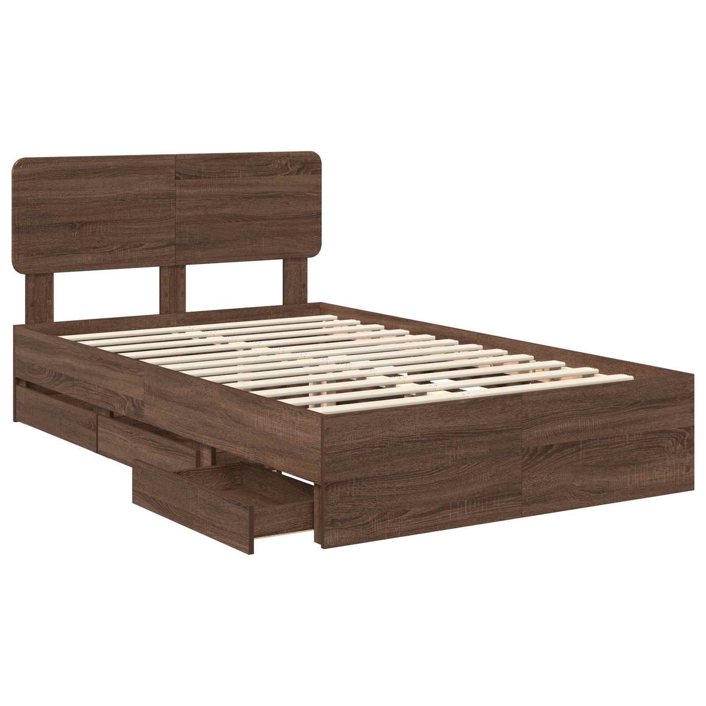 Struttura del letto con cassetto Rovere Marrone 120 x 200 cm