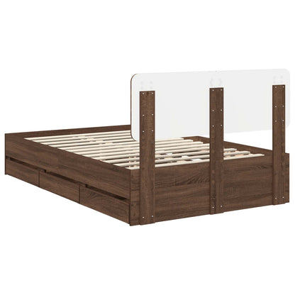 Struttura del letto con cassetto Quercia marrone 120 x 190 cm | homemem39