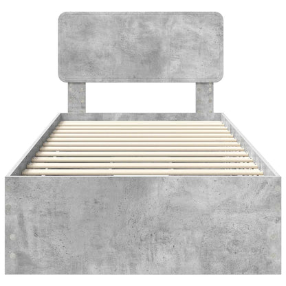 Struttura del letto con cassetto Grigio cemento 100 x 200 cm