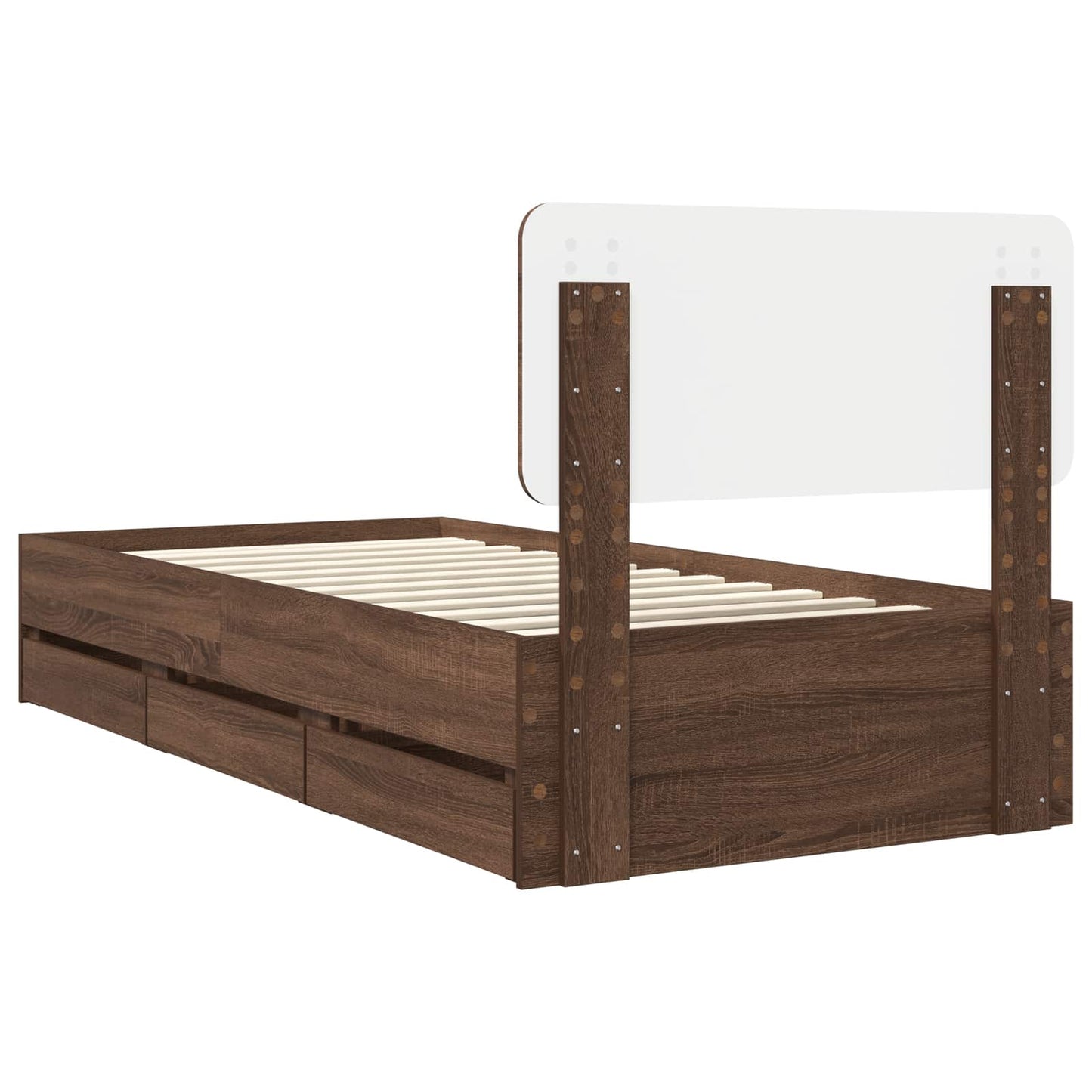 Struttura del letto con cassetto Quercia marrone 100 x 200 cm | homemem39