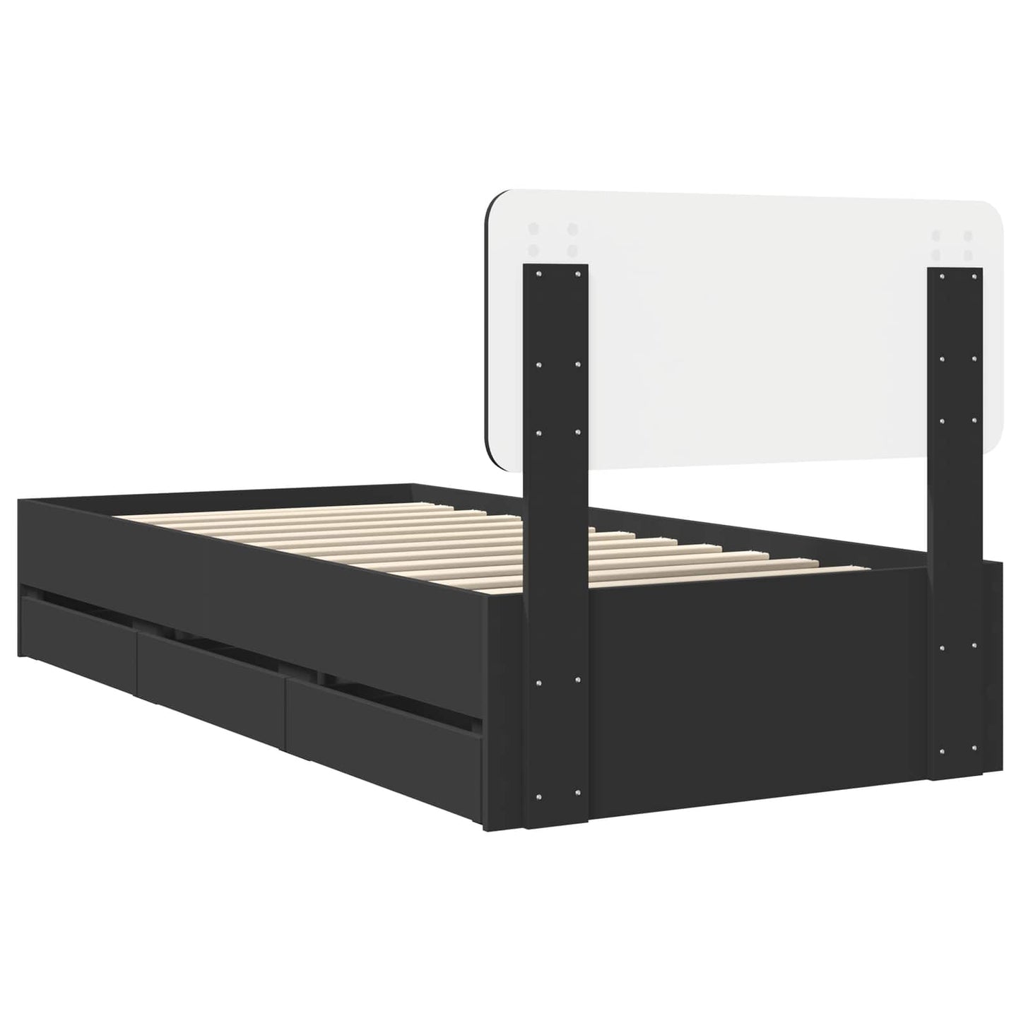 Struttura del letto Nero 90 x 190 cm Legno ingegnerizzato | homemem39