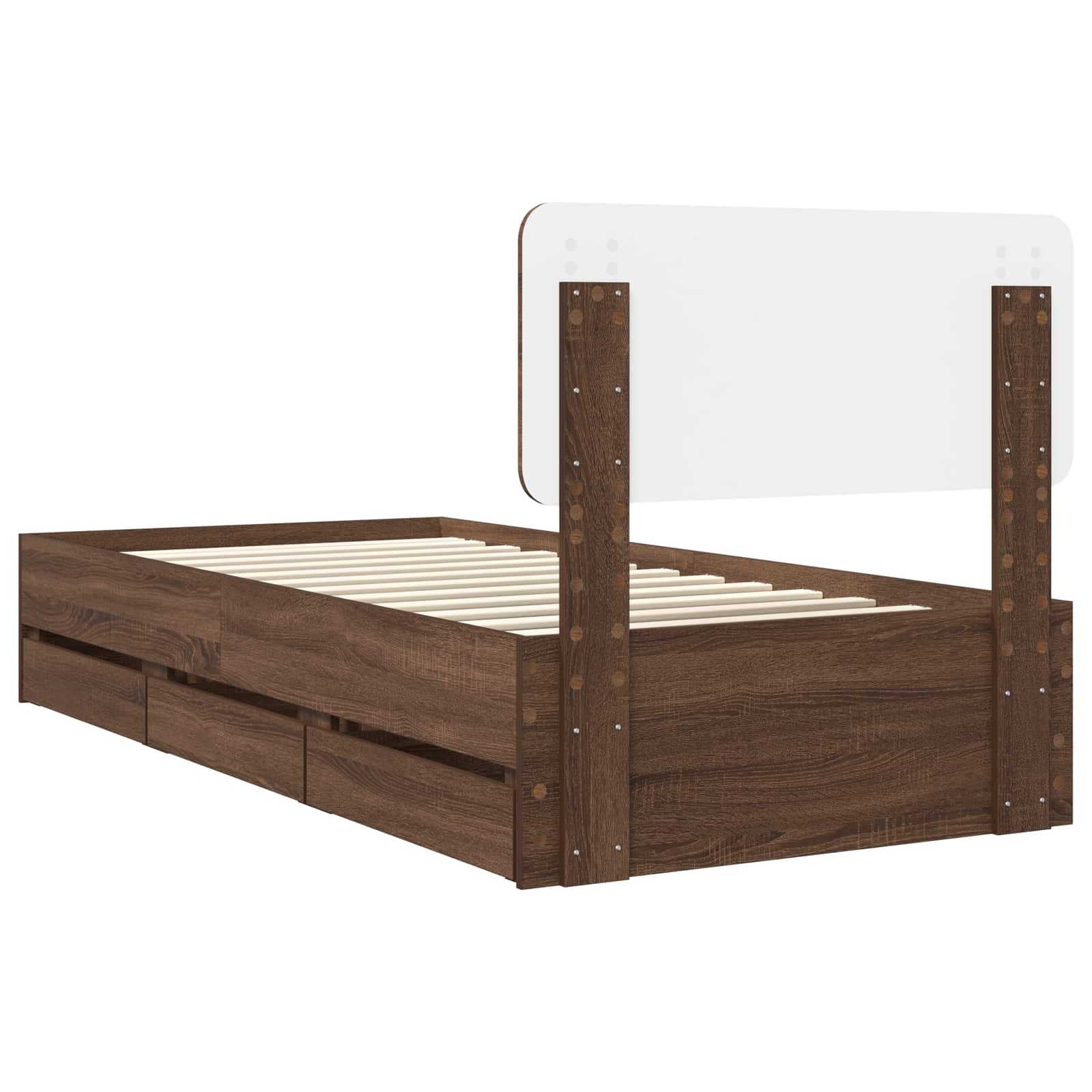 Struttura del letto con cassetto Quercia marrone 90 x 190 cm | homemem39