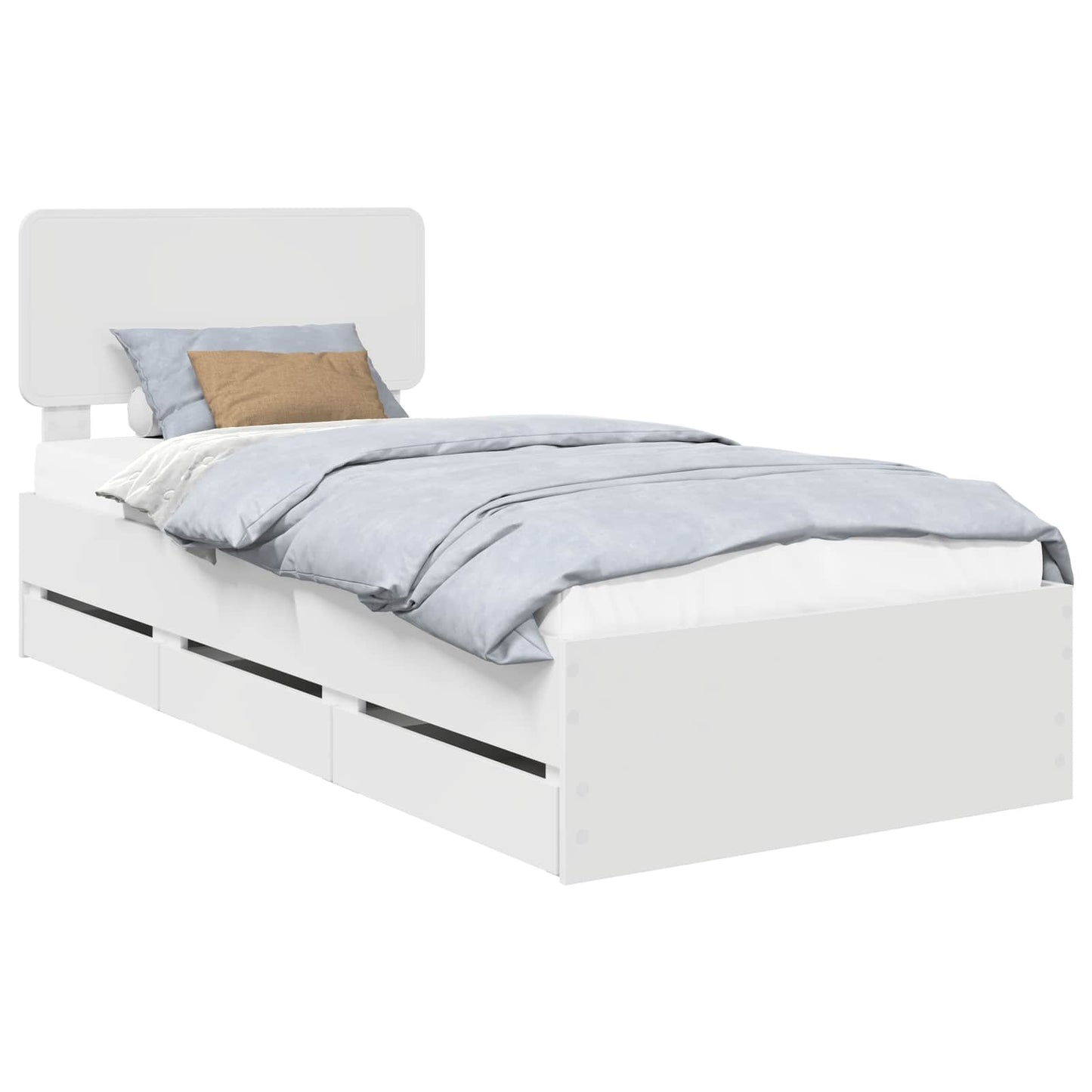 Struttura del letto Bianco 75 x 190 cm Legno ingegnerizzato | homemem39