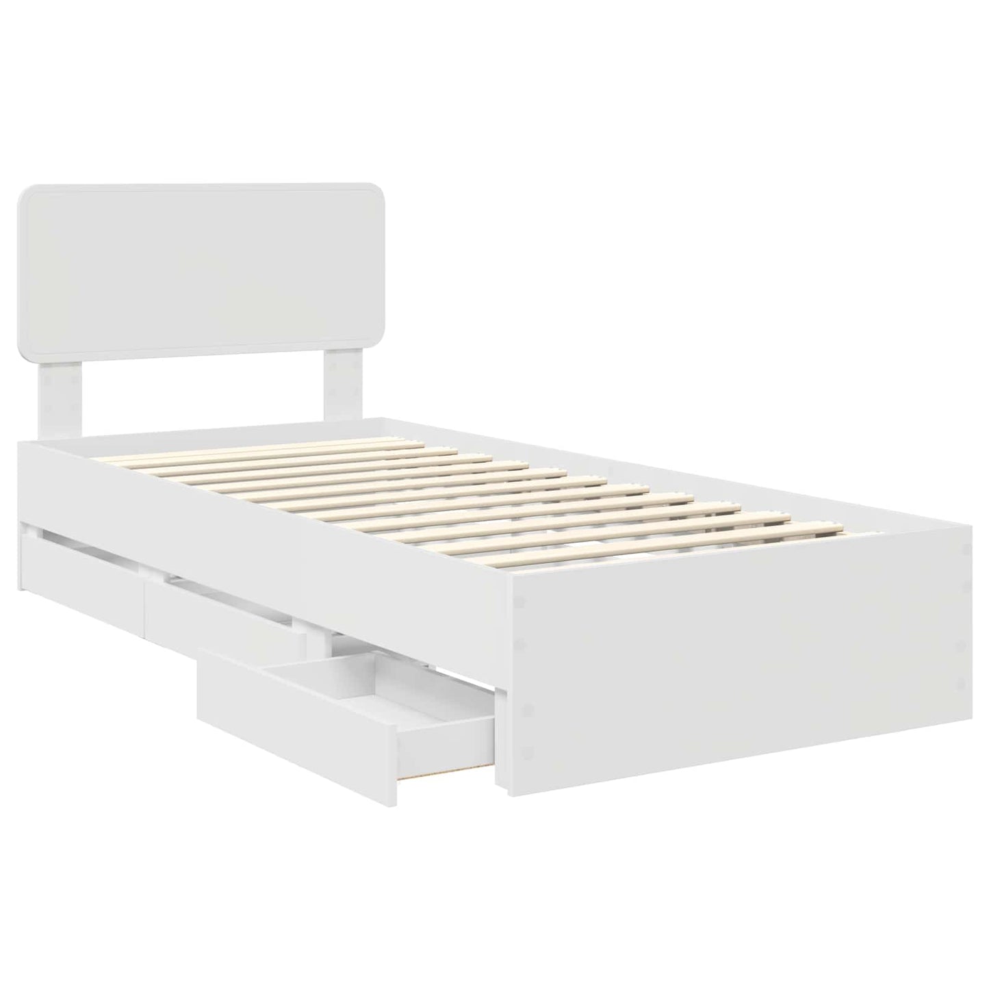 Struttura del letto Bianco 75 x 190 cm Legno ingegnerizzato | homemem39