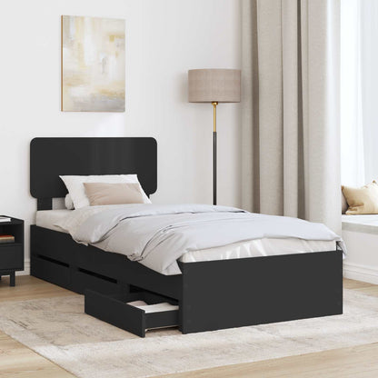 Struttura del letto Nero 75 x 190 cm Legno ingegnerizzato | homemem39