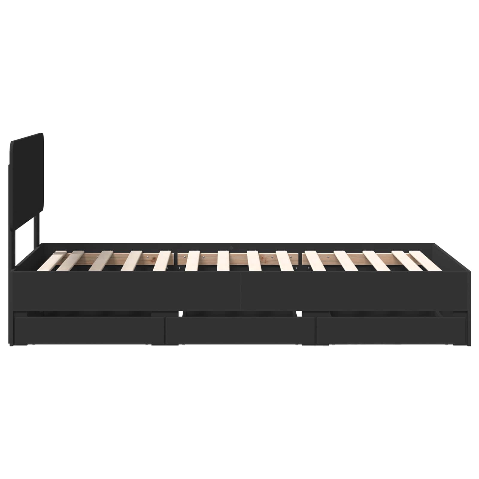 Struttura del letto Nero 75 x 190 cm Legno ingegnerizzato | homemem39