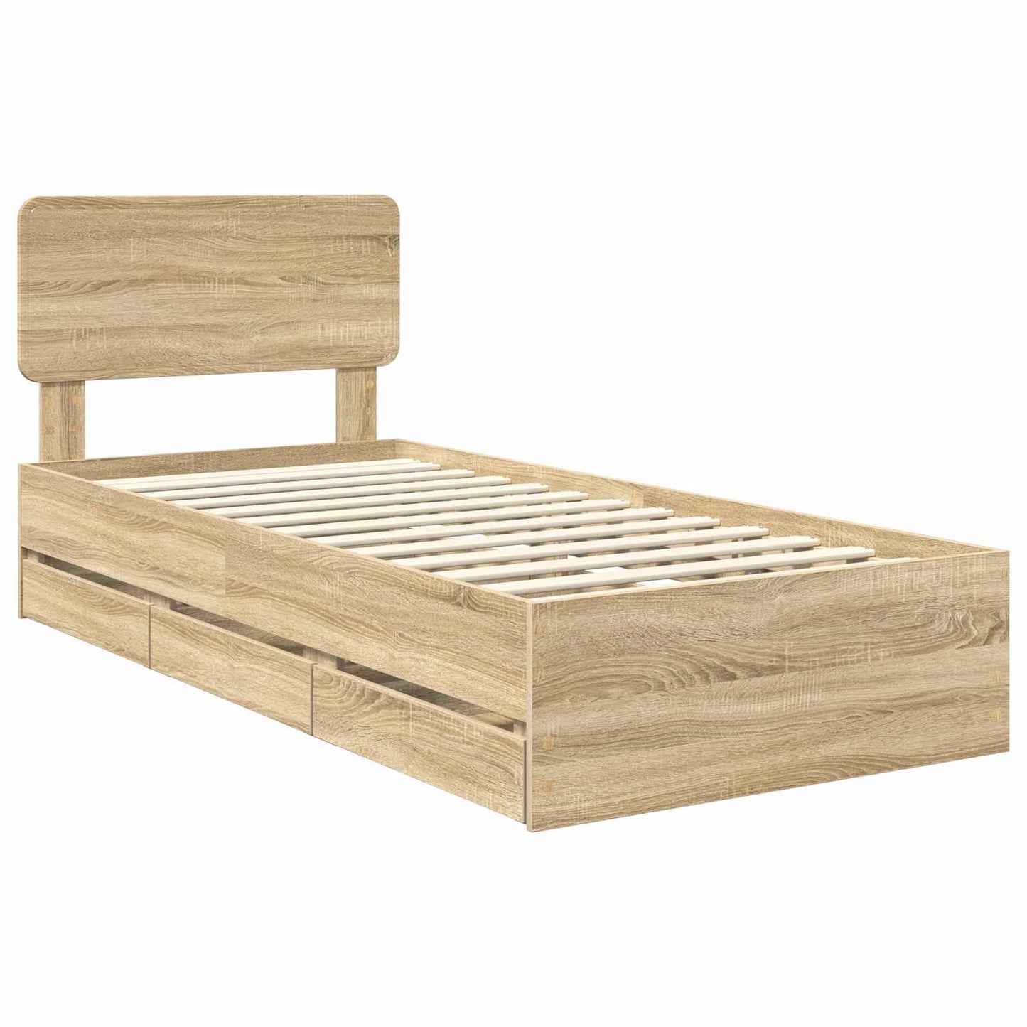 Struttura del letto con cassetto Rovere Sonoma 75 x 190 cm | homemem39