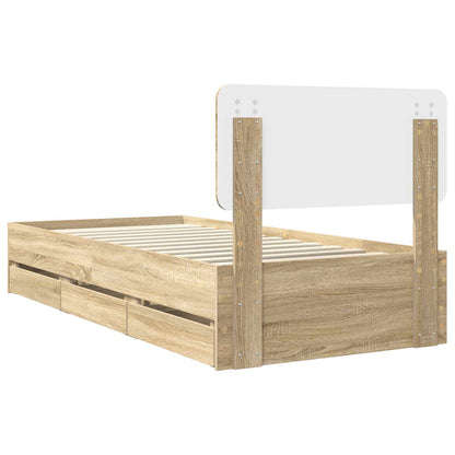 Struttura del letto con cassetto Rovere Sonoma 75 x 190 cm | homemem39
