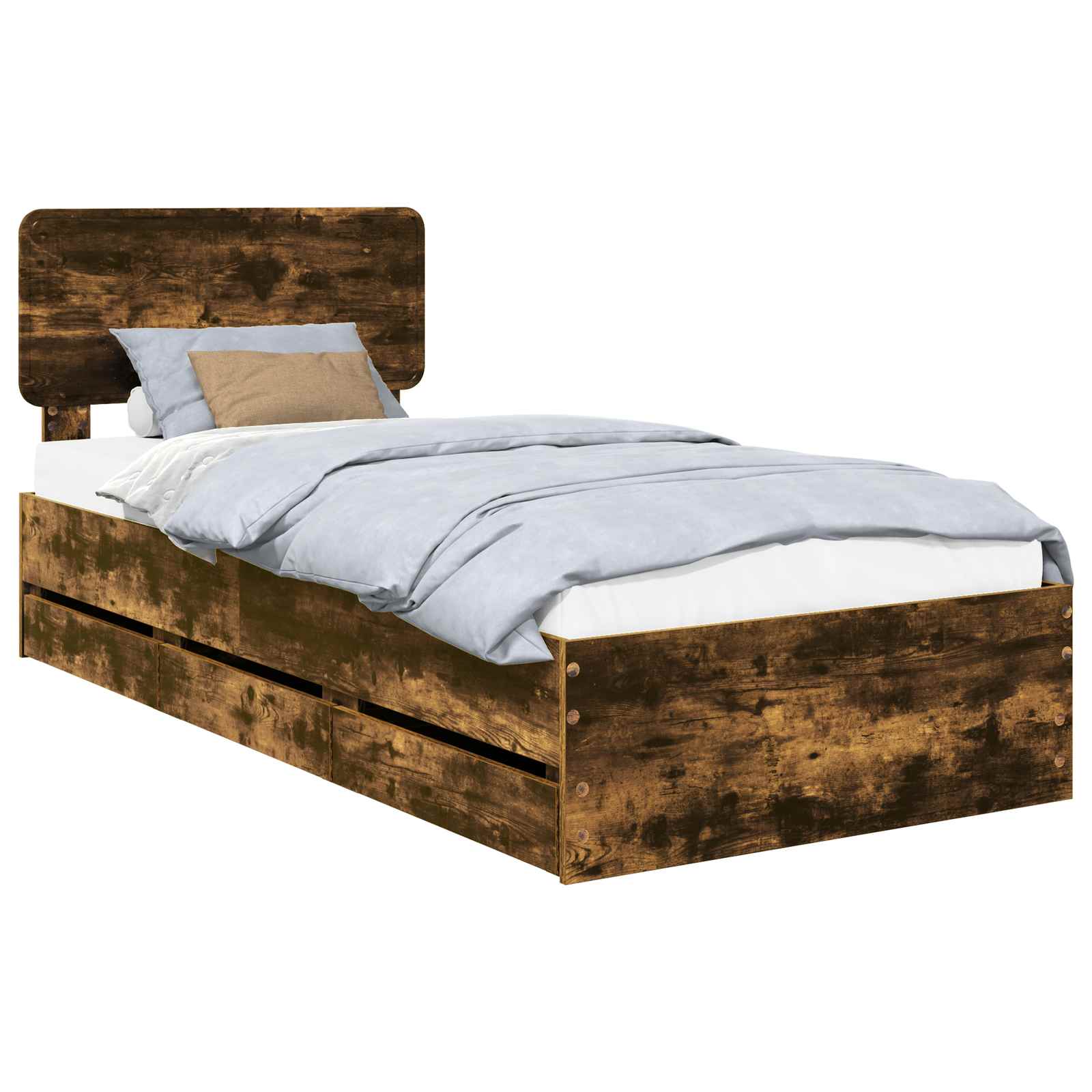 Struttura del letto con cassetto Quercia Affumicata 75 x 190 cm | homemem39
