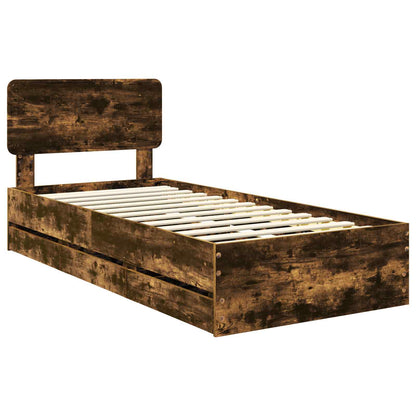 Struttura del letto con cassetto Quercia Affumicata 75 x 190 cm | homemem39