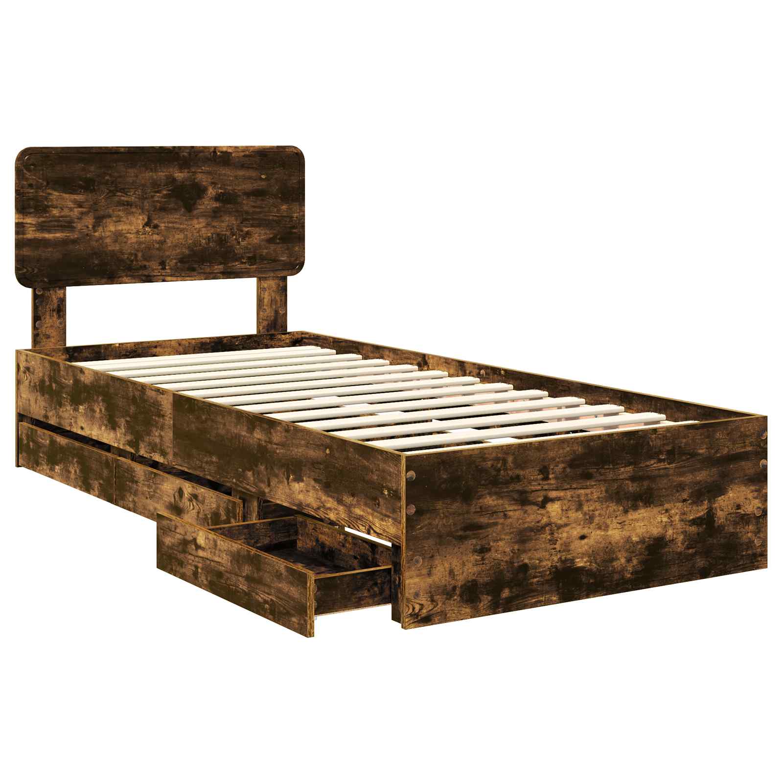 Struttura del letto con cassetto Quercia Affumicata 75 x 190 cm | homemem39