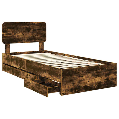 Struttura del letto con cassetto Quercia Affumicata 75 x 190 cm | homemem39