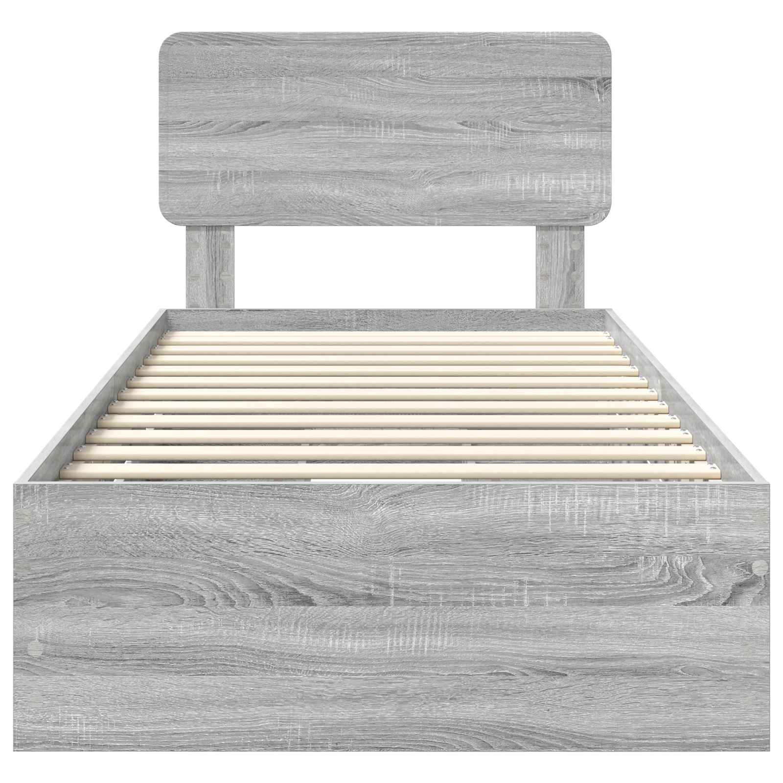 Struttura del letto con cassetto Sonoma grigia 75 x 190 cm | homemem39