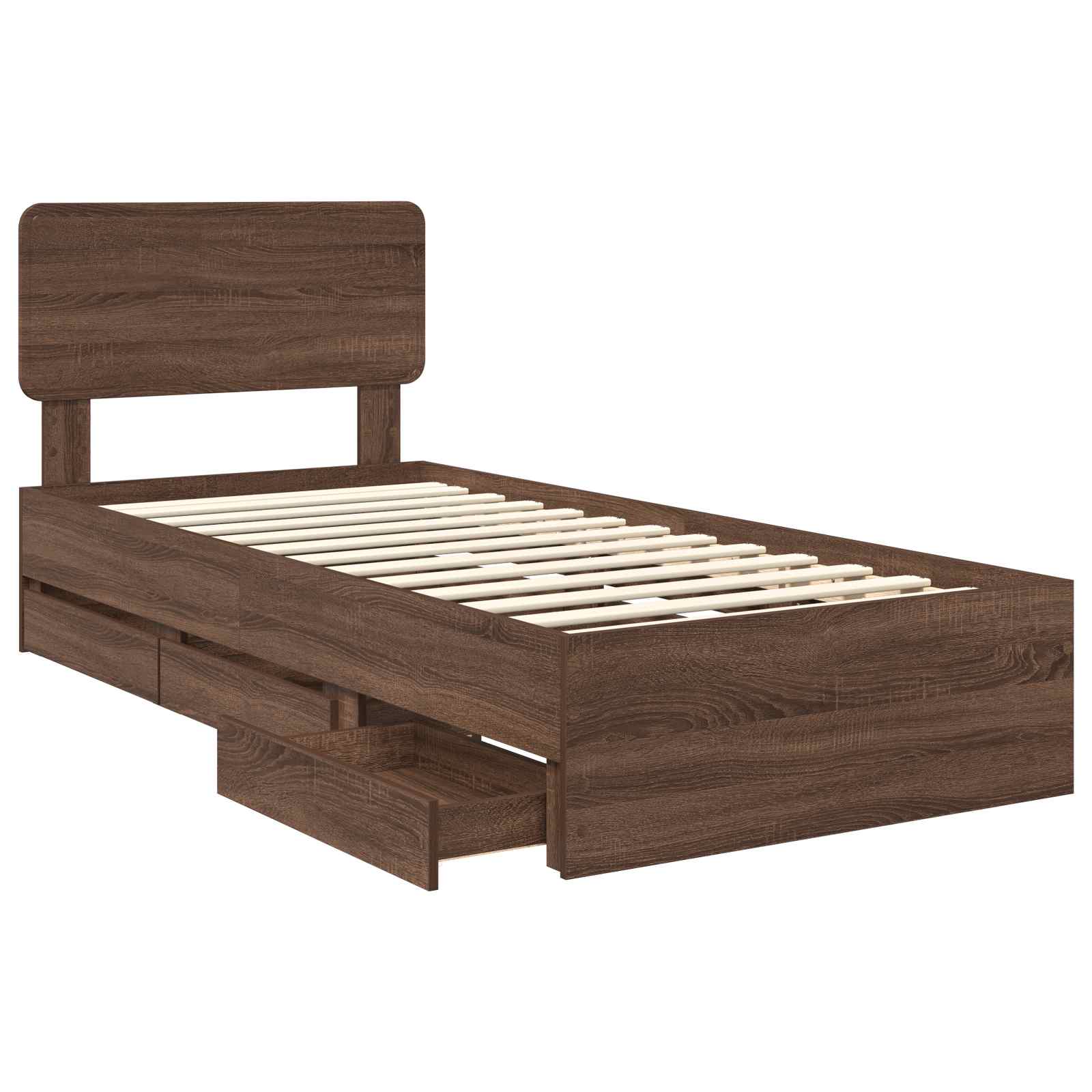 Struttura del letto con cassetto Quercia marrone 75 x 190 cm | homemem39