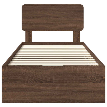 Struttura del letto con cassetto Quercia marrone 75 x 190 cm | homemem39