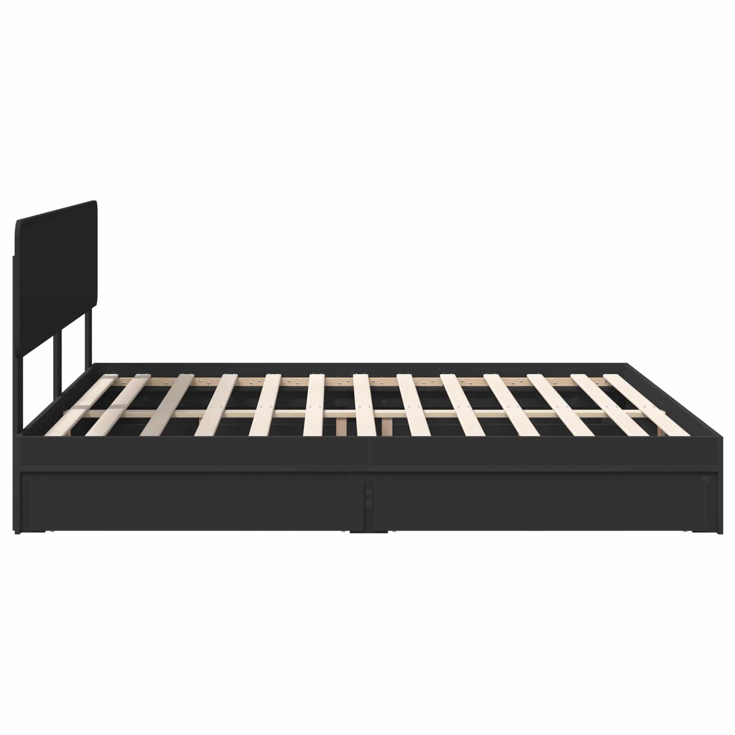 Letto con Contenitore Nero 200 x 200 cm Legno multistrato | homemem39