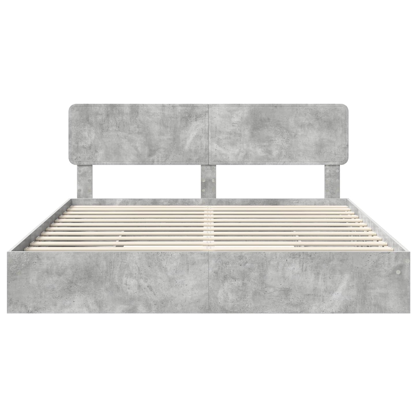 Letto con Contenitore con testiera Grigio cemento 200 x 200 cm | homemem39